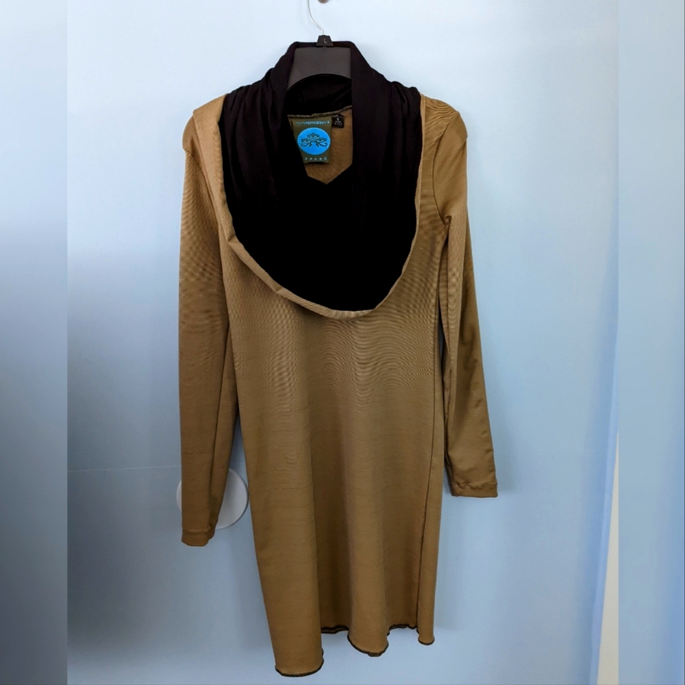 HANDMADE Cowl neck hooded dress